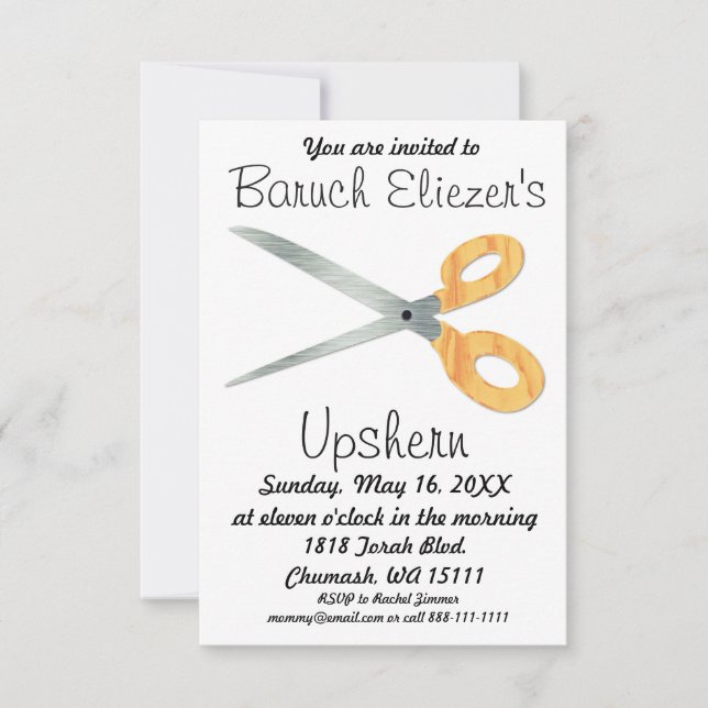 Upshernish Invitation Upsherin Invitations (Devant)