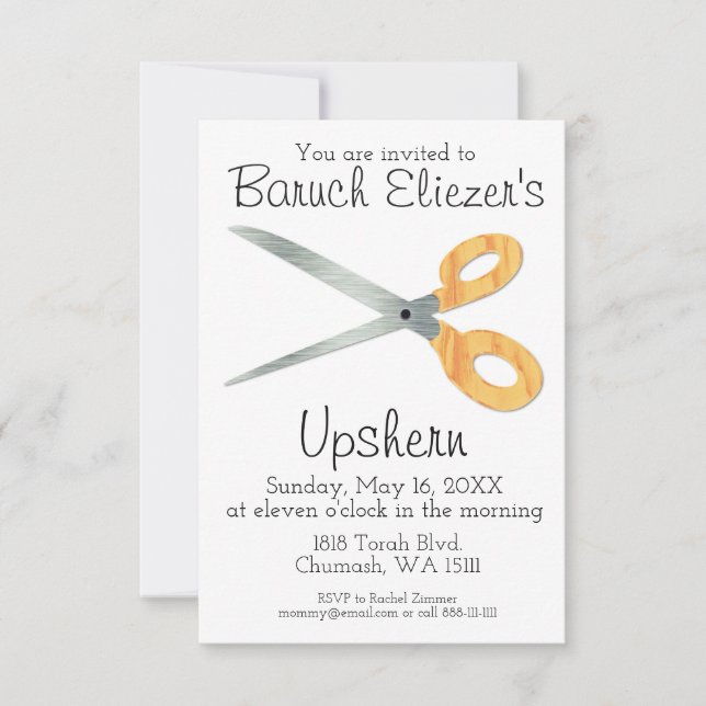 Upshernish Invitation Upsherin Invitations (Devant)