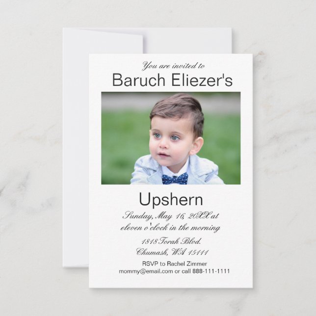 Upshernish Invitation Upsherin Invitations (Devant)