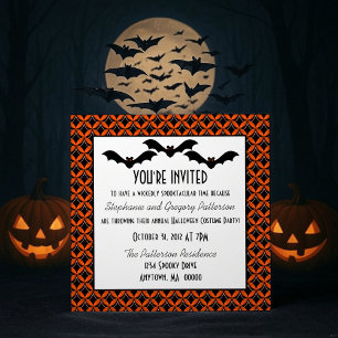 Uptown Glam Bats Invitation de la fête d'Halloween