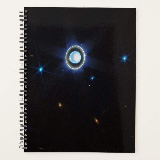 Uranus planétaire avec anneaux et lunes Image JWST (Devant)