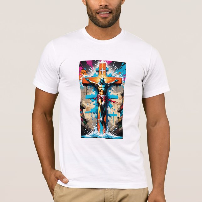 Urban Believer : Graffiti Religious Print T-shirt (Devant)