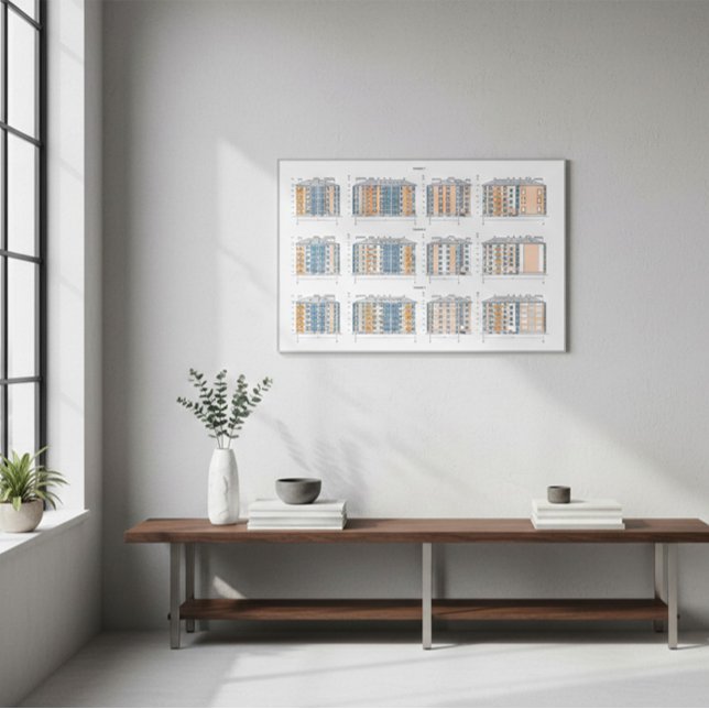 Urban Building Blueprint Wall Art Poster (Créateur téléchargé)