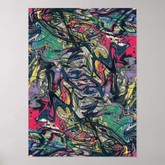 Urban Chaos Modern Abstrait Art Poster