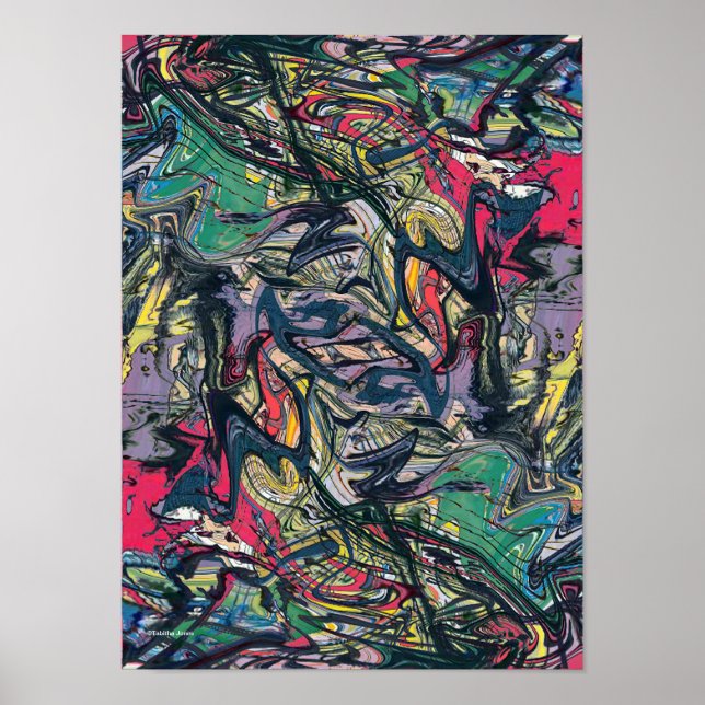 Urban Chaos Modern Abstrait Art Poster (Devant)