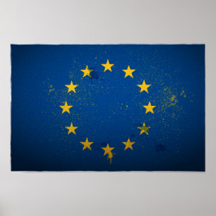 Urban European Union Flag Poster