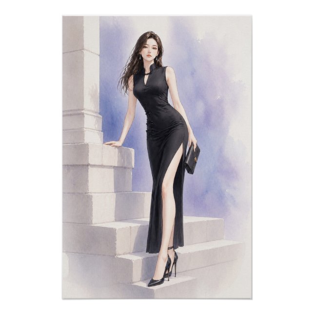 URBAN FLUID ELEGANCE — Midnight Orchid Poster (Devant)