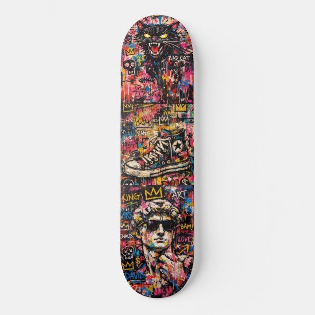 Urban King: Graffiti Pop Art Skateboard Deck  (Recto)