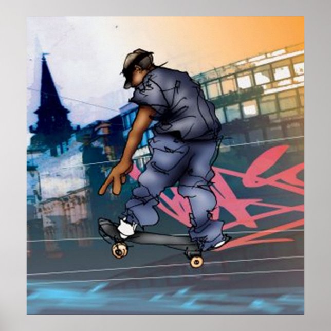 Urban Skateboarder Poster (Devant)