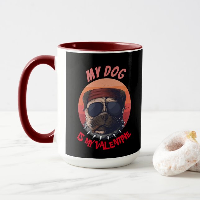 Urban Warrior CARLIN EST MA VALENTINE Mug (Avec donut)