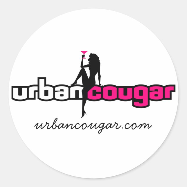Urbancougar.com Sticker blanc - Grand (Devant)