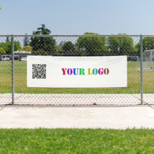 URL du code QR et logo Bannière promotionnelle d'e