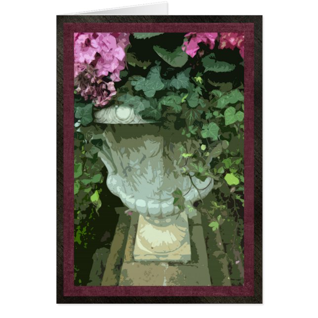 Urne avec des hortensias, carte, 5" x7", vide (Devant)