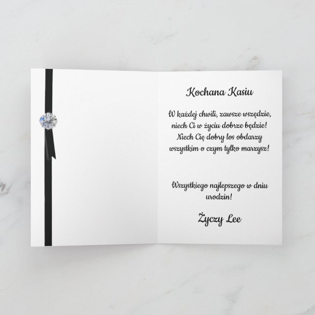 Urodziny - Carte d'anniversaire polonaise personna (Intérieur)