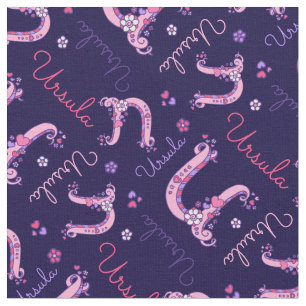 Ursula lettre U monogramme tissu de fleurs cardiaq
