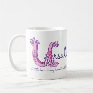 Ursula nom U initial signifiant tasse de doodart