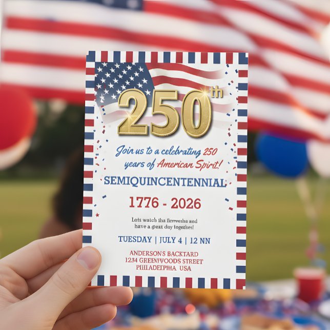 US 250 Years Anniversary Party Invitation (Créateur téléchargé)