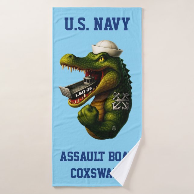 US Navy Assault Boat Coxswain (Serviette de bain)