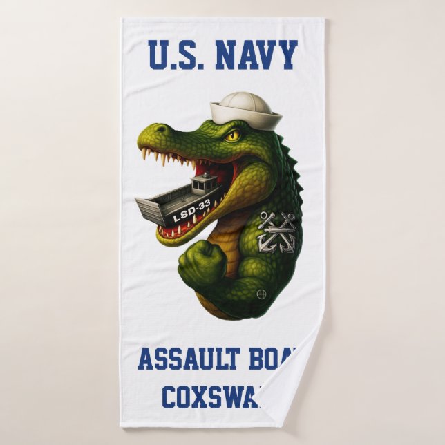 US Navy Assault Boat Coxswain (Serviette de bain)
