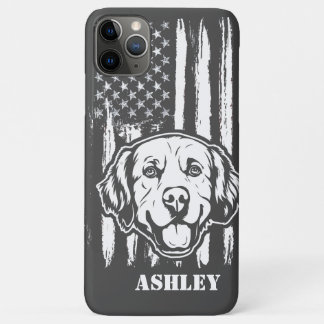 US Patriot Golden retriever USA Flag Chien Coque
