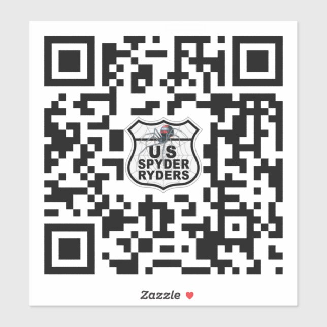 US Spyder Ryders - QR Code Vinyl Sticker (Feuille)