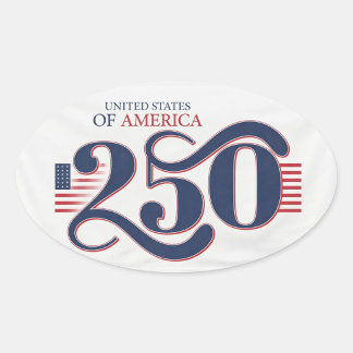 USA 250 Oval Patriotic Stickers 