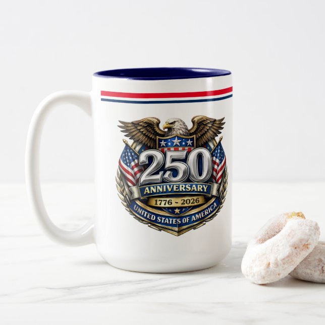 USA 250th Anniversary Coffee Mug (Avec donut)