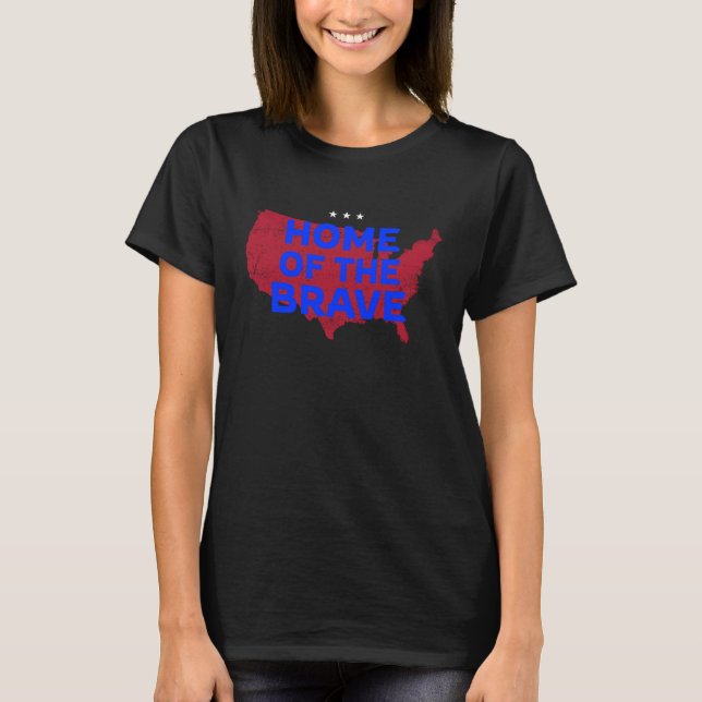 USA Accueil Du Courageux. T-shirt patriotique (Devant)