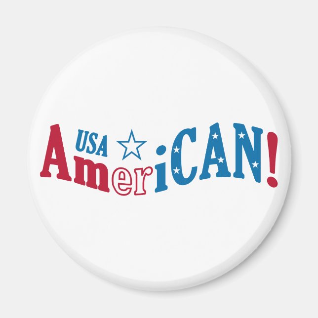 USA AmeriCAN ! aimant personnalisé (Devant)