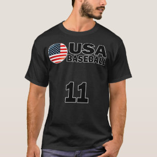 USA Baseball Numéro 11 Tshirt Design