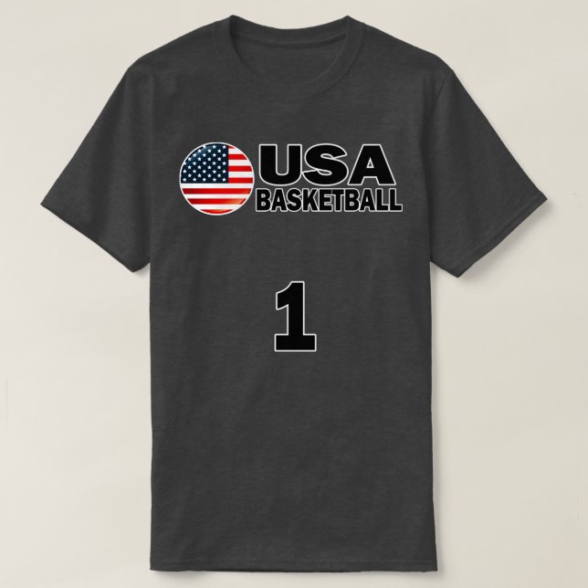 USA Basket-ball Numéro 1 Tshirt Design (Design devant)