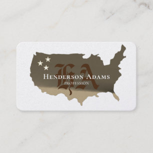 USA Carte Golden Ribbons Stars Monogram
