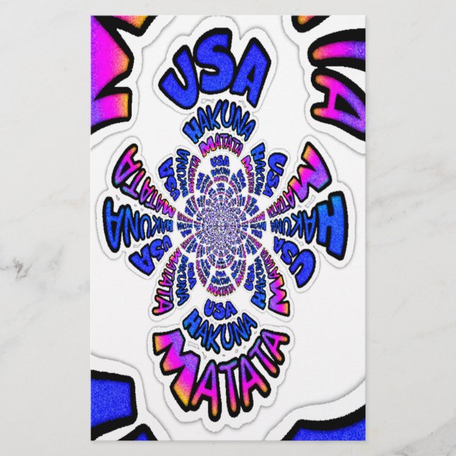 USA Celebration : Lovely Fun Text Dynamic Art (Devant)