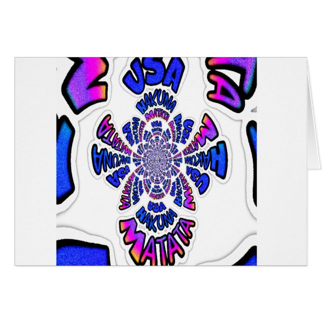 USA Celebration : Lovely Fun Text Dynamic Art (Devant horizontal)