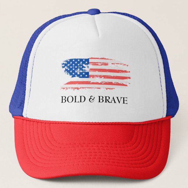 USA FLAG BOLD & BRAVE CASQUETTE (Devant)