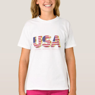 USA Flag Kids T-Shirt États-Unis d'Amérique