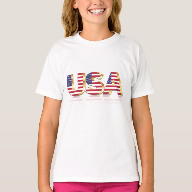 USA Flag Kids T-Shirt États-Unis d'Amérique (Devant)