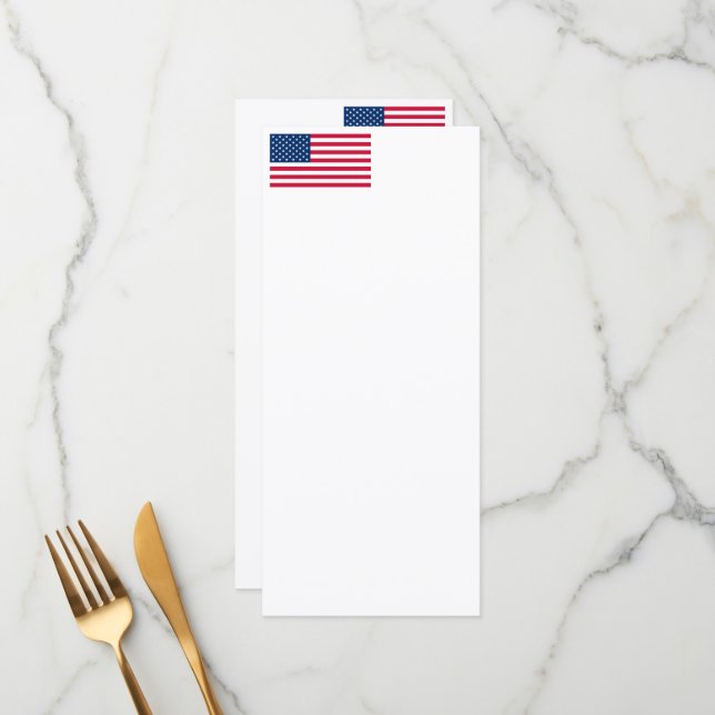 USA Flag Menu Etats-Unis d'Amérique (Devant/Arrière en situation)