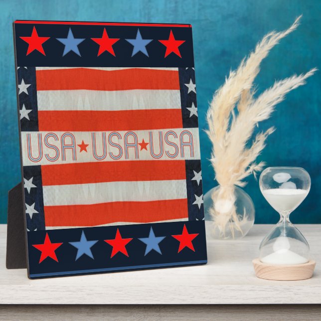 USA Flag Photo Plaque (Côté)