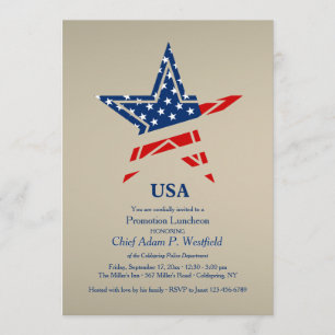 USA Gold Patriotic Invitation