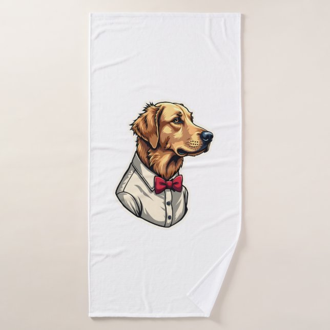 USA Golden Retriever Vintage Patriotic Dog Shirt 4 (Serviette de bain)