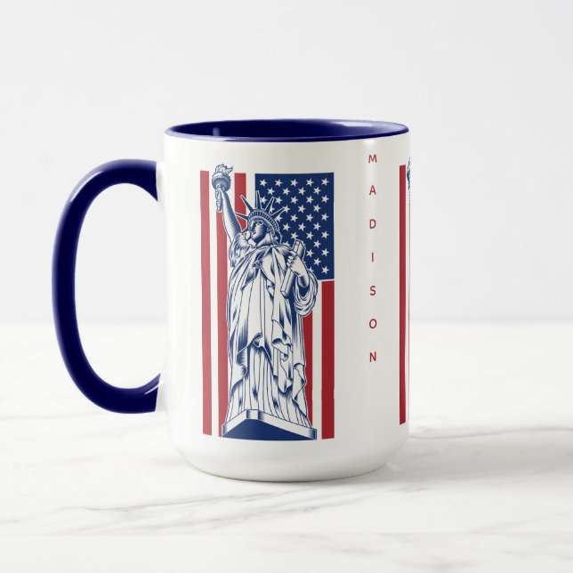 USA Liberty nom personnalisé tasses (Gauche)