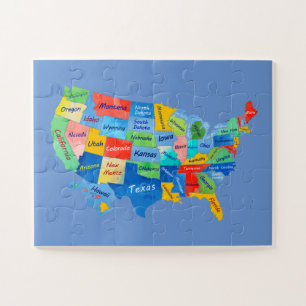 USA MAP aquarelle illustration puzzle puzzle