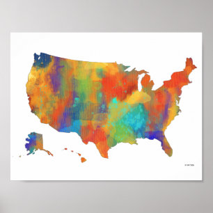 USA MAP - Poster