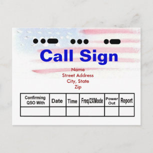 USA Morse Code & Watercolor Flag QSL Cartes