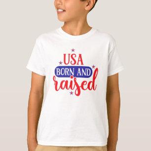 USA Né et élevé le 4 Juillet T-shirt pour enfants
