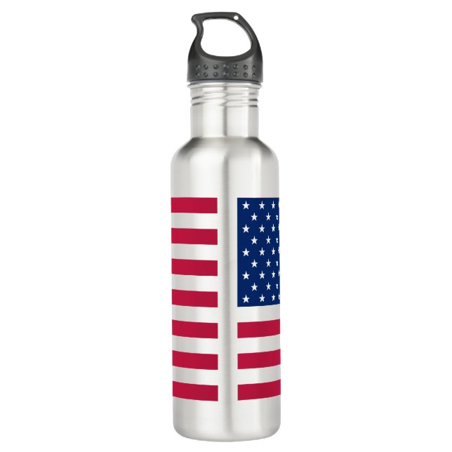 USA Patriotic American Flag Stripes Bouteille d'ea (Dos)