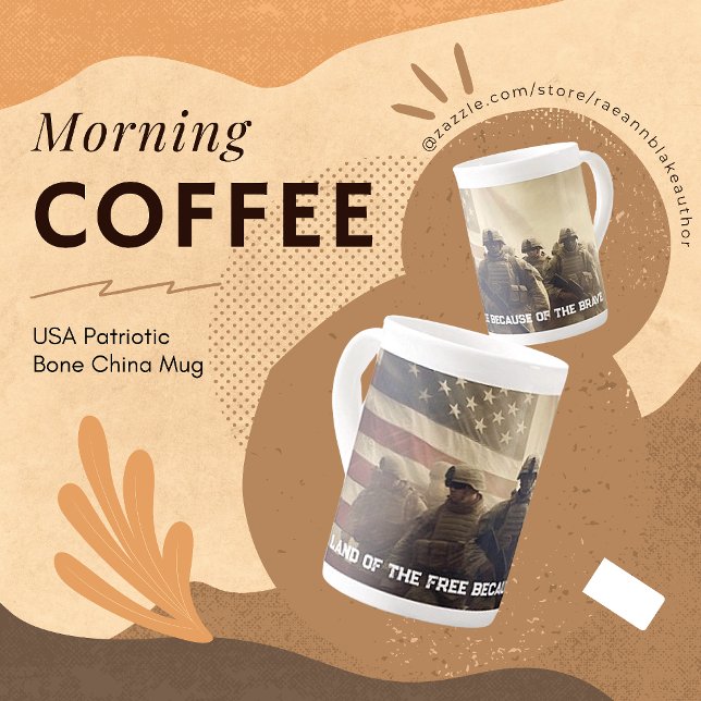 USA Patriotic Bone China Mug (Créateur téléchargé)