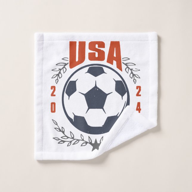 USA Soccer Ball 2024 Stars & Laurel Wreath Vintage (Gant de toilette)