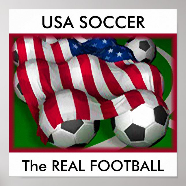 USA SOCCER, VRAI affiche de FOOTBALL (Devant)